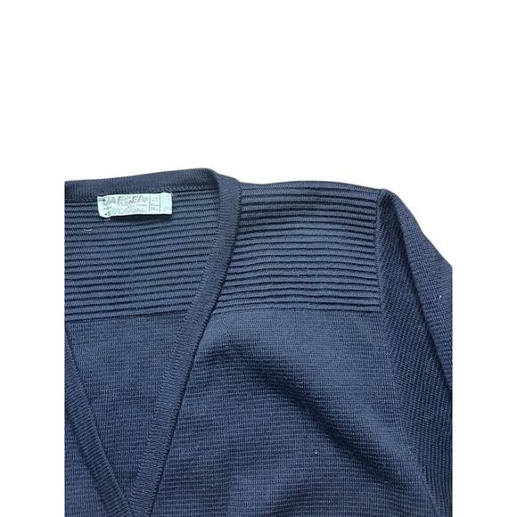 Vintage Jaeger Cardigan Sweater Navy Blue Wool Gold Buttons London Women Small - Picture 3 of 8